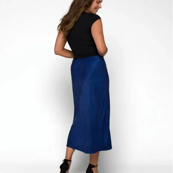 Bella Dahl Ada Elastic Waist Bias Skirt, size Large - Picture 1 of 6